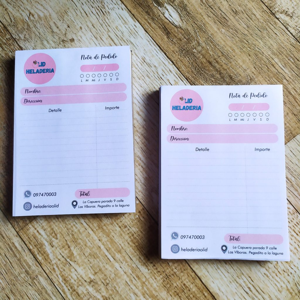 Notas de Pedido | Con LOGO | 100 hojas